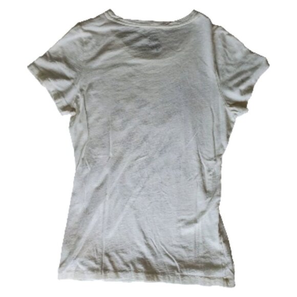 American Eagle Outfitters Floral Graphic Tee Women XL White Cotton Blend - Picture 2 of 6